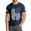 Menns moteriktige avslappede Independence Day trykte t-skjorte med rund hals og korte ermer