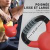 Kettlebell 10 Kg In Metal Weight for Workouts with Non-slip Handle and Flat Bottom 19x12x22cm Red and Black