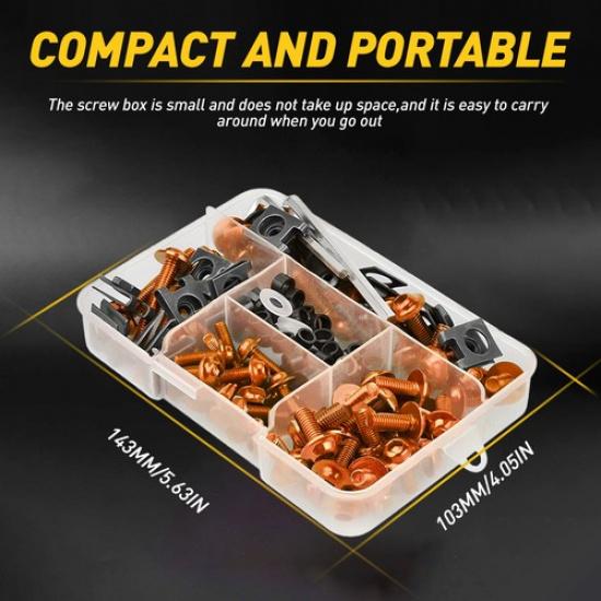 Gold Motorcycle Complete Fairing Bolt Kit Body Screw Replacement Accessories