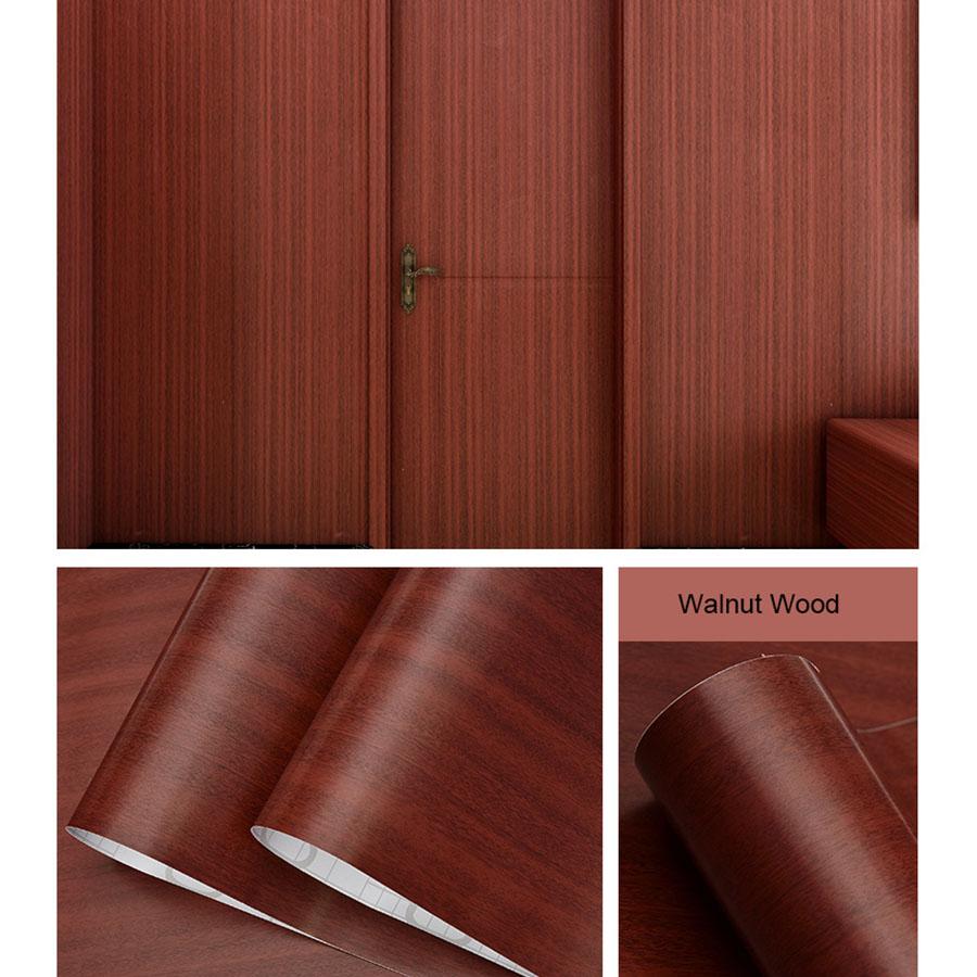 YUNPOINT Wood Grain Self-Adhesive PVC Wallpaper Tabletop Renovation Stickers Bedroom Wardrobe Cabinet Waterproof Decorative Film