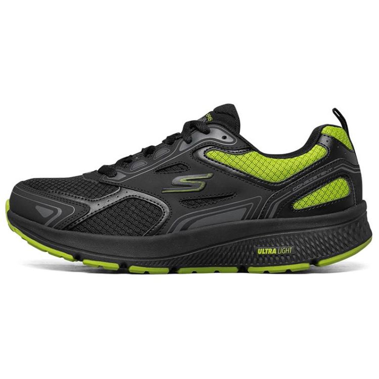Skechers Go Run Consistent Men Black Green Low Top Running Shoes 220081-BKLM 39.5