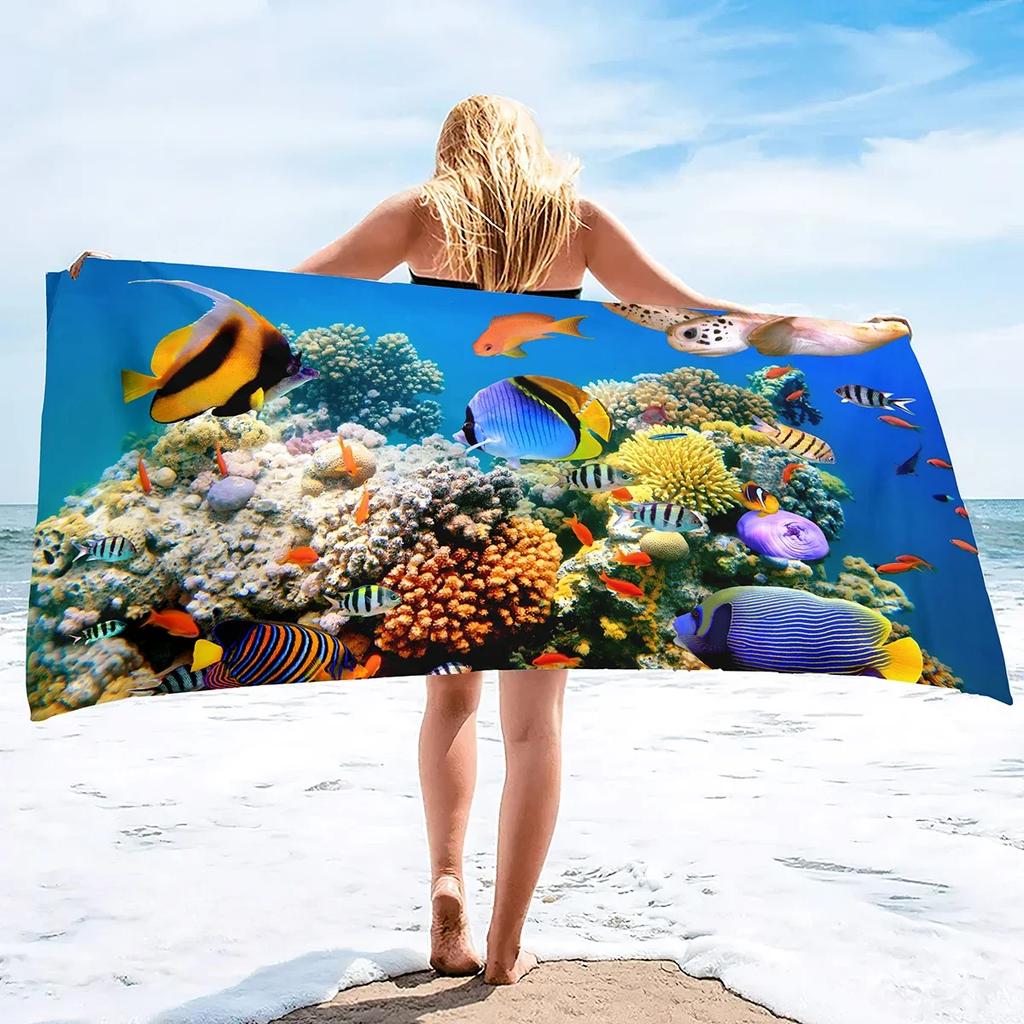Natural Scenery SeaWorld Beach Towel,Oversized Microfiber Pool Towel forTravel,Quick Dry Towel Lightweight Sand Proof Bath Towel