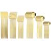 36Pcs Pink Gold Dinnerware Cutlery Set Western Knife Dessert Forks Spoon Flatware Stainless Steel Silverware Kitchen Tableware