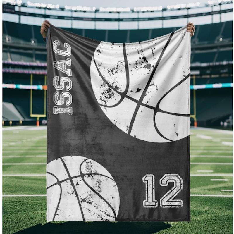 Football Print Blanket Flannel Blanket Home Decor Sofa Blanket Kid Blanket Ball Sports Birthday Gifts