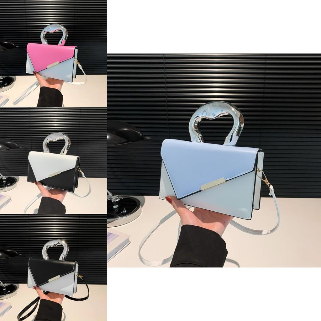 Stylish Minimalist French Chic Small Crossbody Bag In Elegant Black White Pink Blue