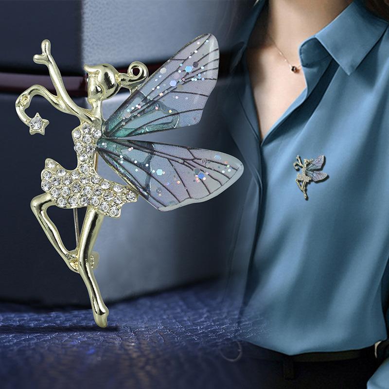 Dancing Girl Female Angel High-end Anti-exposure Fixed Accessory Brooch