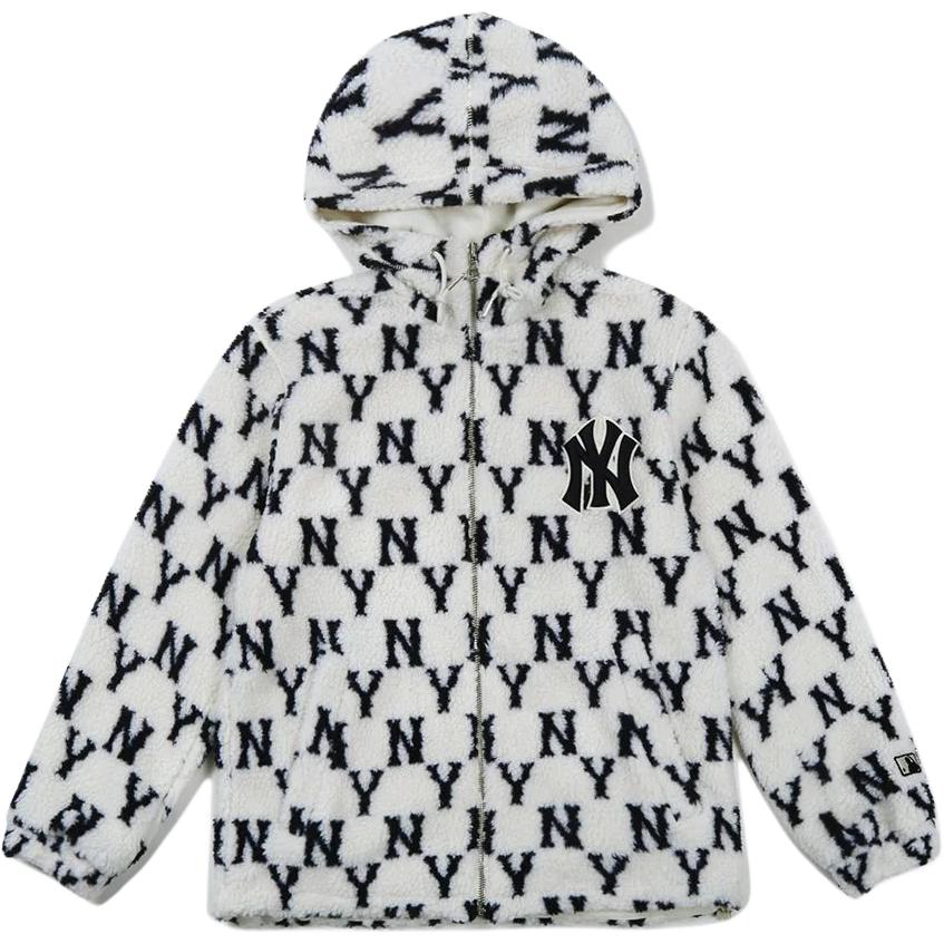 

New MLB Old Flower Velvet Jackets Unisex White 31JPFM061-50I XS