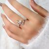 Fashion Adjustable Open Acrylic Crystal Butterfly Ring For Women Silver Color Zircon Finger Ring Party Jewelry