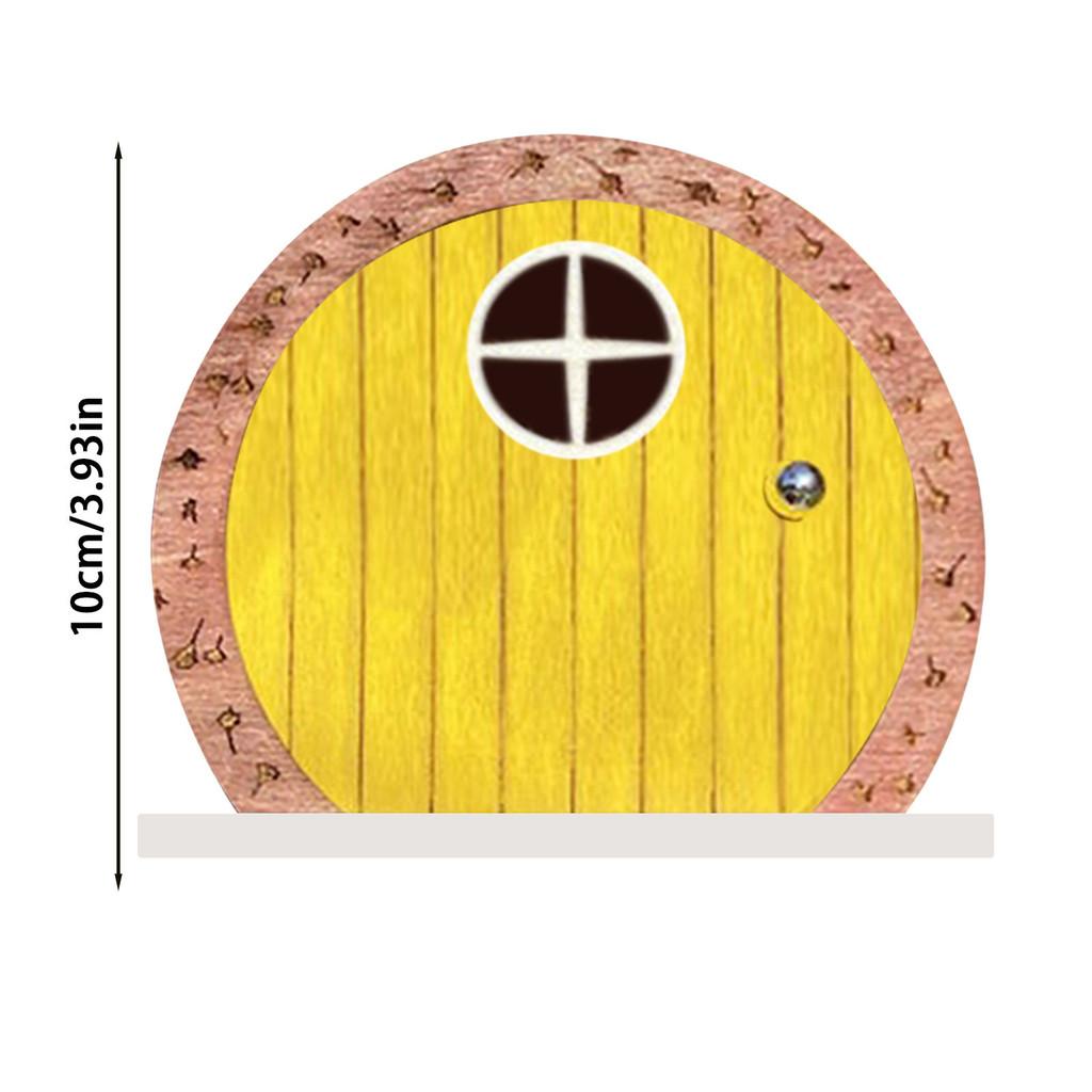 Garden Fairy Door Decoration With Wooden Tree Design For Outdoor Yard Decor