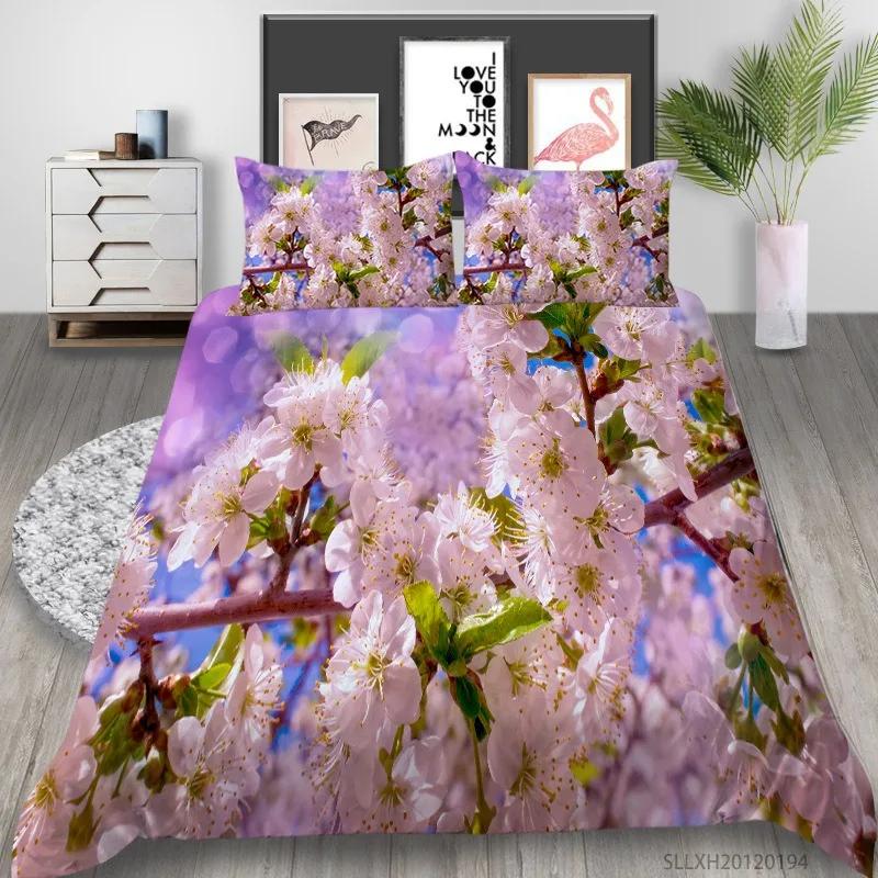 3D Bettwäschesets für Mädchen, Gaming Bettbezug-Set, Bettdeckenbezug, Druckdesigns mit Blumen und Pflanzen, Gerbera Bettset, King Size
