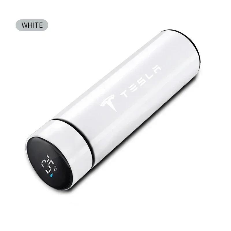 Car Sticker Tesla Intelligent Thermos Flask Travel Cup Vacuum Water Bottle For Tesla Model 3 Model X S 2016-2020 Decals TM3 TMX
