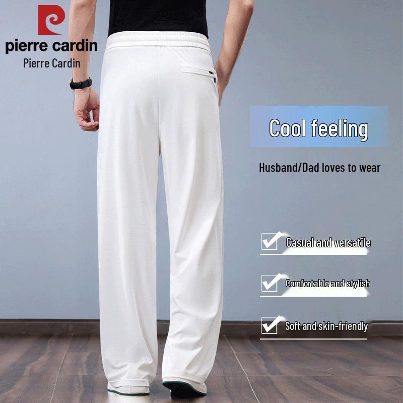 Pierre Cardin Men's Loose Fit Mulberry Silk Blend Summer Casual Pants