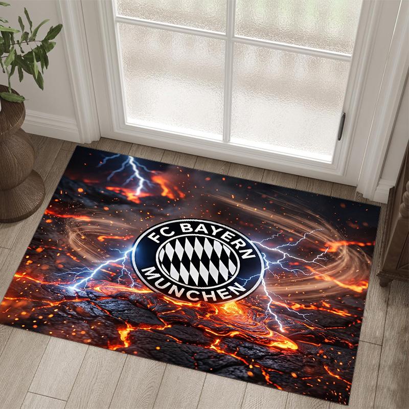 Bayern München Design Kristall Sammet Matta Mysig Icke?Halkskyddad tryckt matta för sovrum, vardagsrum, entré