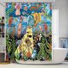 Ocean Theme Shower Curtain Set Waterproof Sea Life Decor Bathroom Curtains Coastal Blue Backdrop Artistic Nature Backdrop