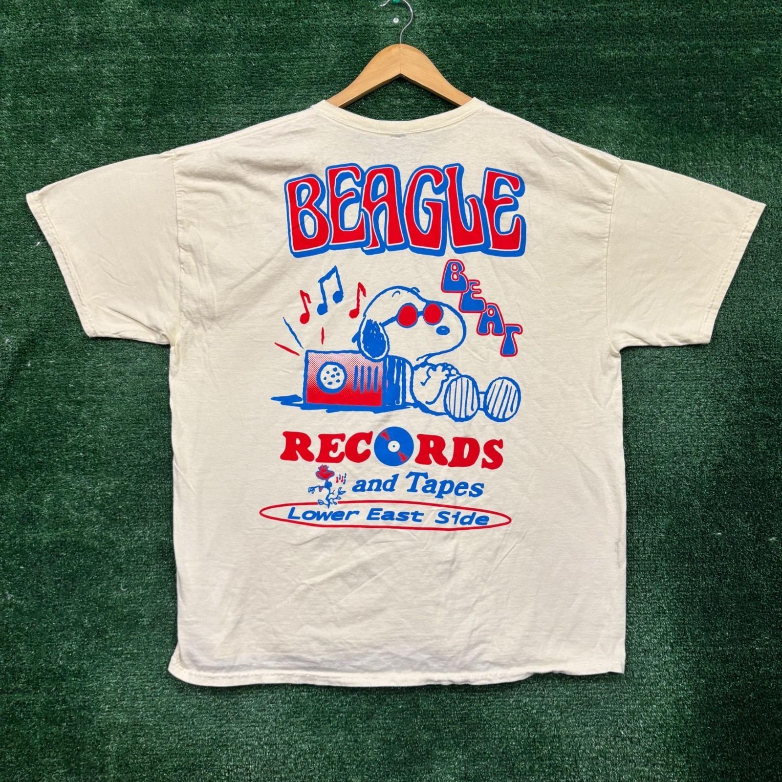 Peanuts Snoopy Beagle Beat Records and Tapes Size 2X Unisex T-Shirt XXXXL