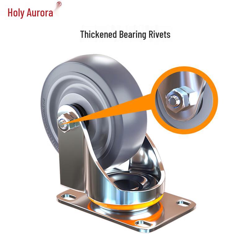 Heavy-Duty 6-inch Rubber Fixed Caster Wheel