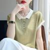 Women's Color Block Lyocell Tencel Knit Polo - Plus Size, Short Sleeve, Summer 2025 Collection