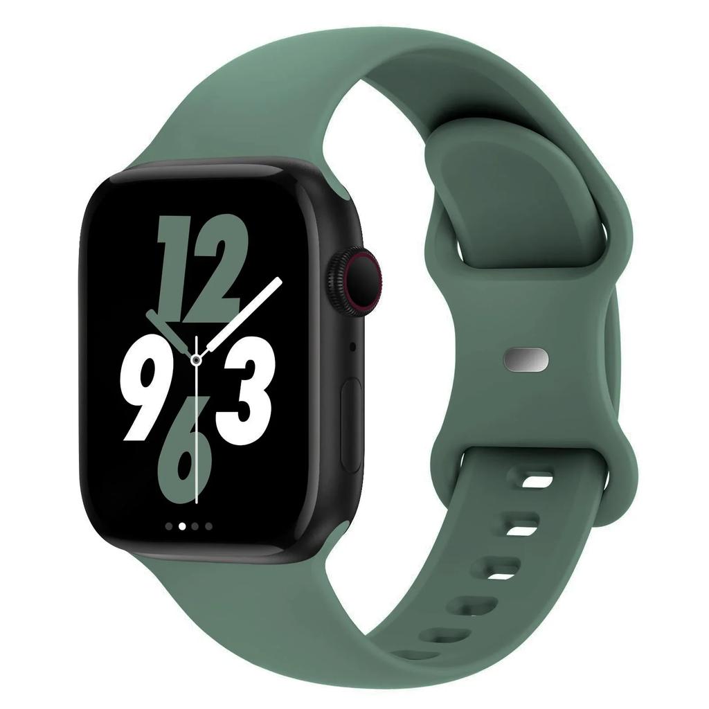Silikonowy pasek do Apple Watch 44mm 45mm 40mm 41mm 42-38mm 45 mm bransoletka sportowa iwatch series 8 7 6 5 4 3 SE 9 Ultra 2 49mm