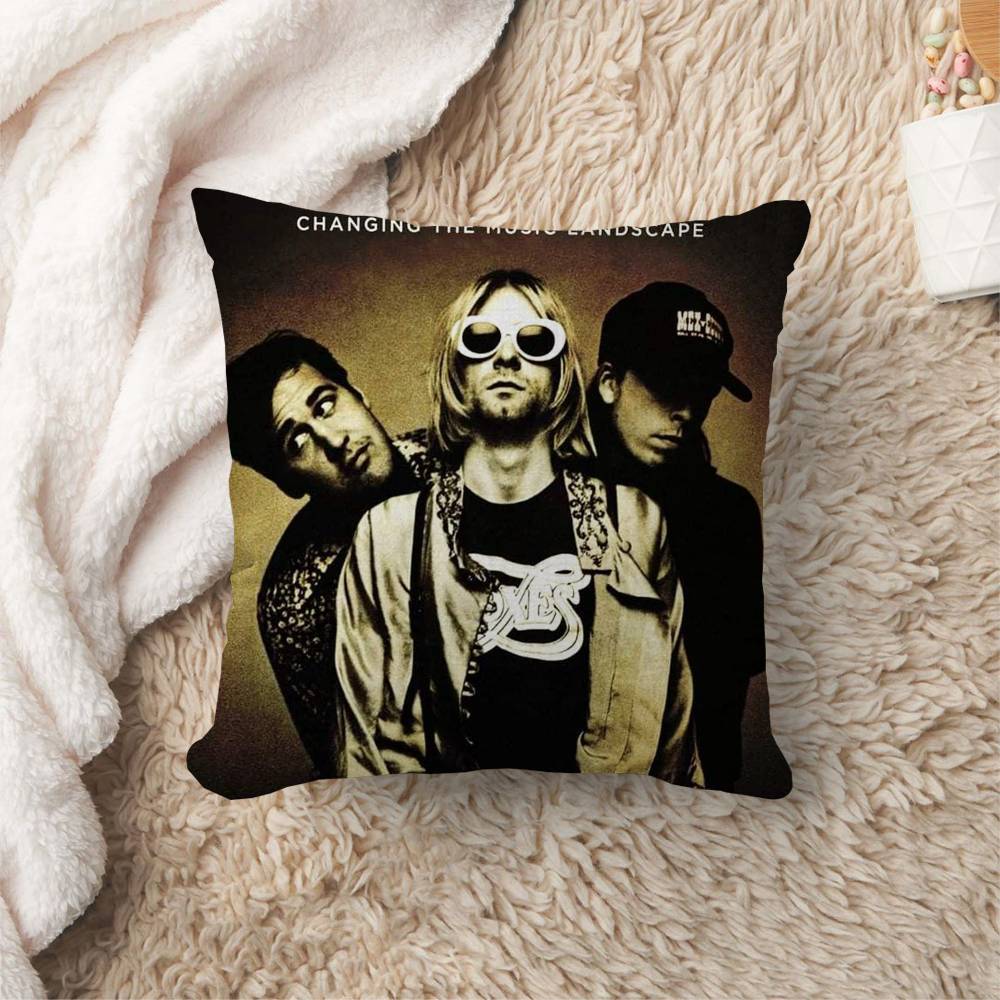 

ANNirvanaRock Band Pillow Cover for Bedroom Room and Living Room Sofa Decorative Cushion Cover 30x30 cm