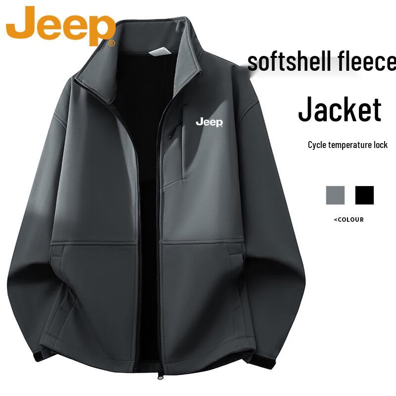 JEEP Unisex Spring Autumn Outdoor Hooded Windbreaker Jacket