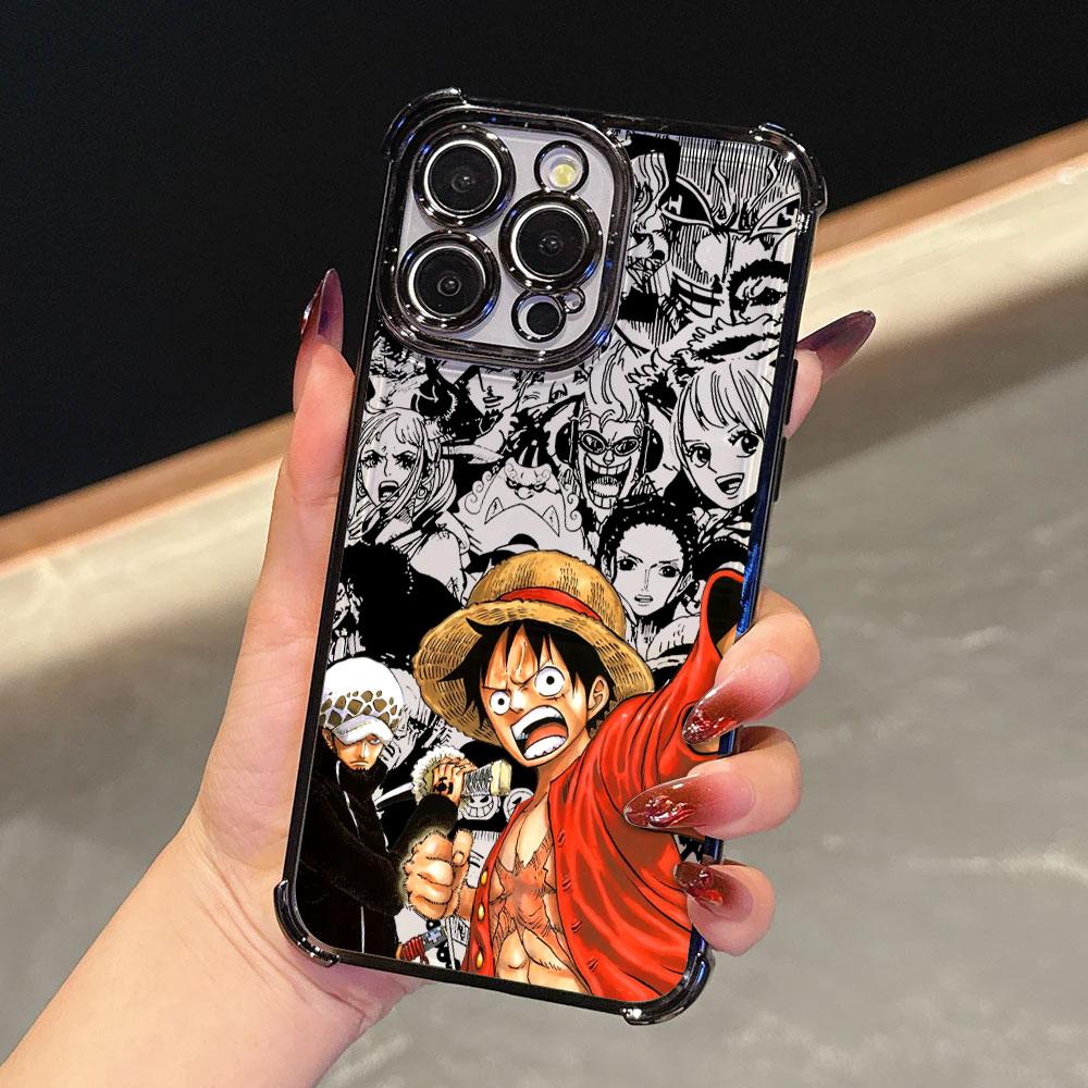 Anime Gear 5 LuffyS Plating Phone Case For Xiaomi Redmi A7 15 15C 14C K50 Note 15 14 13 12 12s Pro Plus 4G 5G Anti Fall Airbag