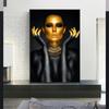 Black Gold Nude Sexy Woman Canvas Paintings On the Wall Art Posters And Prints Gold Face Girl Art Picture Home Wall Decor Cuadro