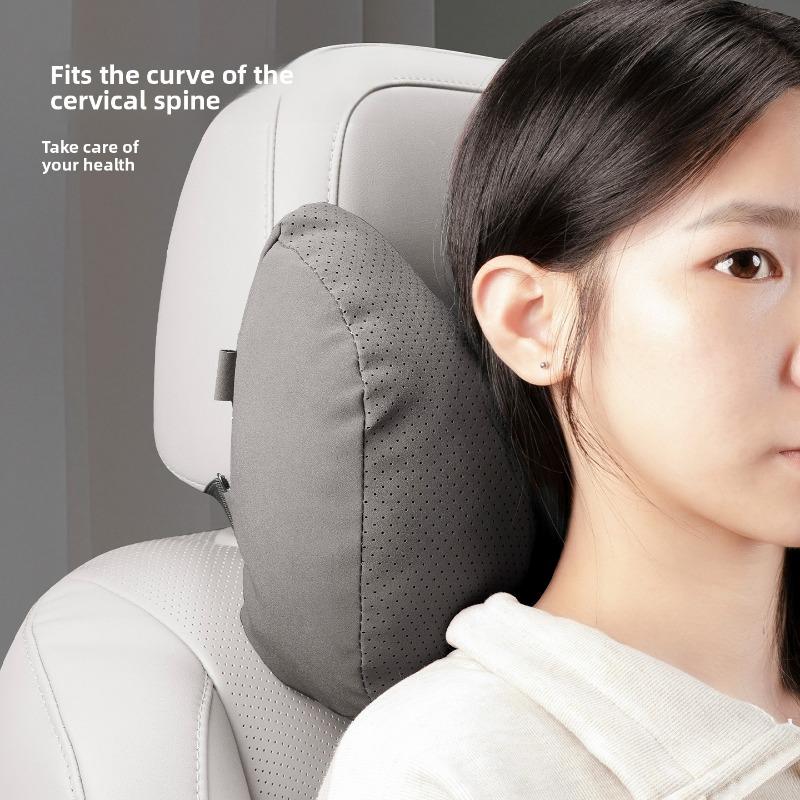 Luxury Suede Comfortable Car Neck Pillows Soft Car Waist Pillow Travel Auto Accessories Car Headrest and Lumbar Support Cushion