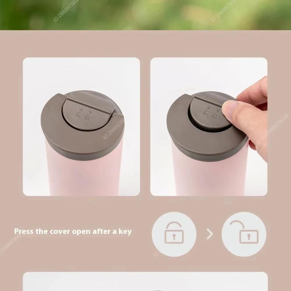 Tyeso 360ml Vacuum Flasks Insulated Travel Mug Stainless Steel Leak-Proof Direct Drink Water Bottle for Car Coffee Cup