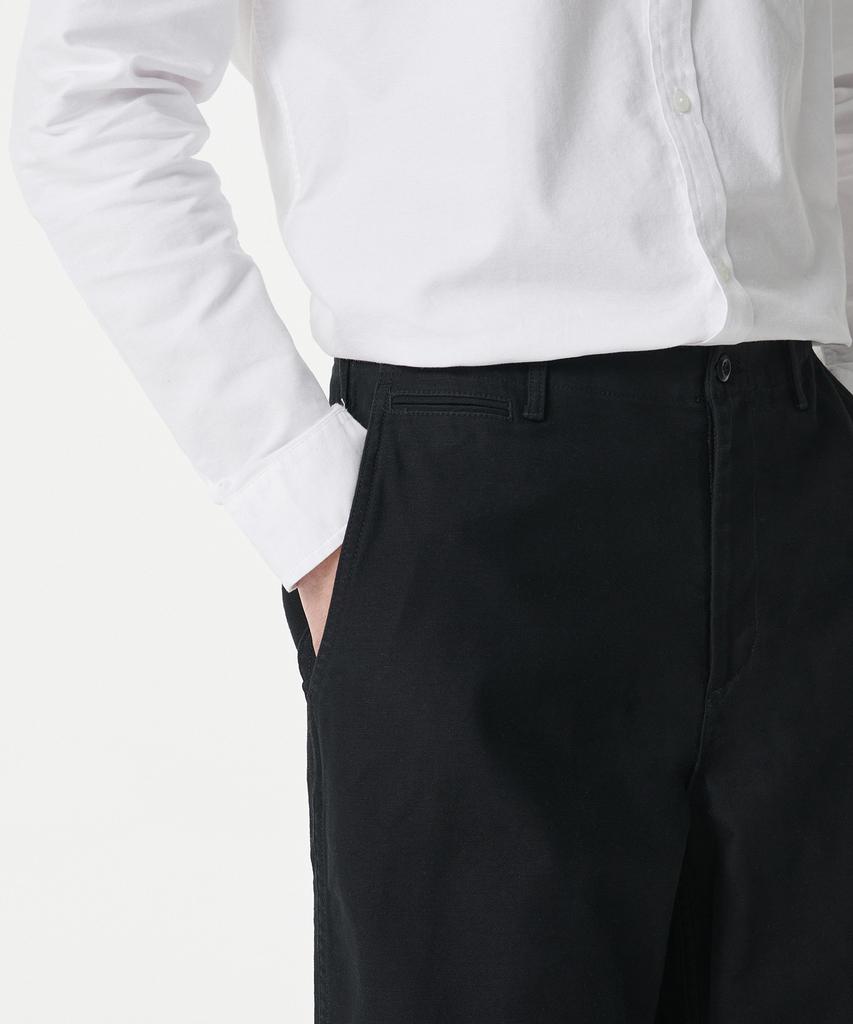 MUSINSA STANDARD Back Satin Wide Officer Pants [Black]
