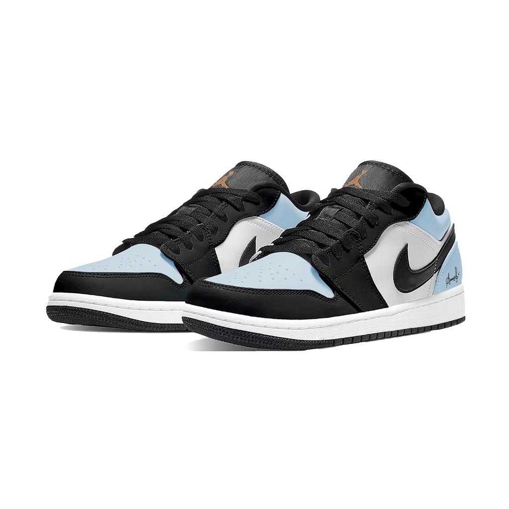 Jordan Air Jordan 1 Carolina Starry Blue Low Top Vintage Basketball Shoes Men's Blue White 553558-081(Team855-)