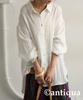 Antiqua Long Sleeve Sheer One Size White Women's Linen-Like Shirt, PK-01339, 03,