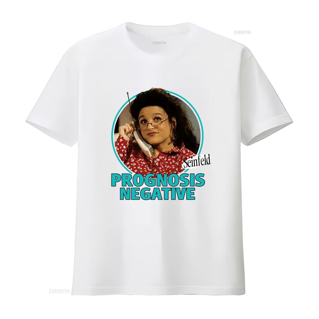 Seinfeld Elaine Prognosis Negative Mens Regular Fit T Shirt vintage Washed Stretched homme Unisex Slightly Soft