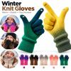 Fingertip Openings Knit Gloves Thick Touchscreen Gloves New Winter Gloves  For Women Men