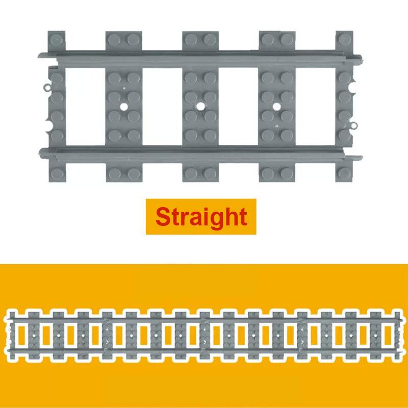 City Creative Train Tracks Trains Railway Forked Rail Straight Curved Tracks Sets Building Blocks Bricks Accessories Parts Toys for Kids Childrens Boy