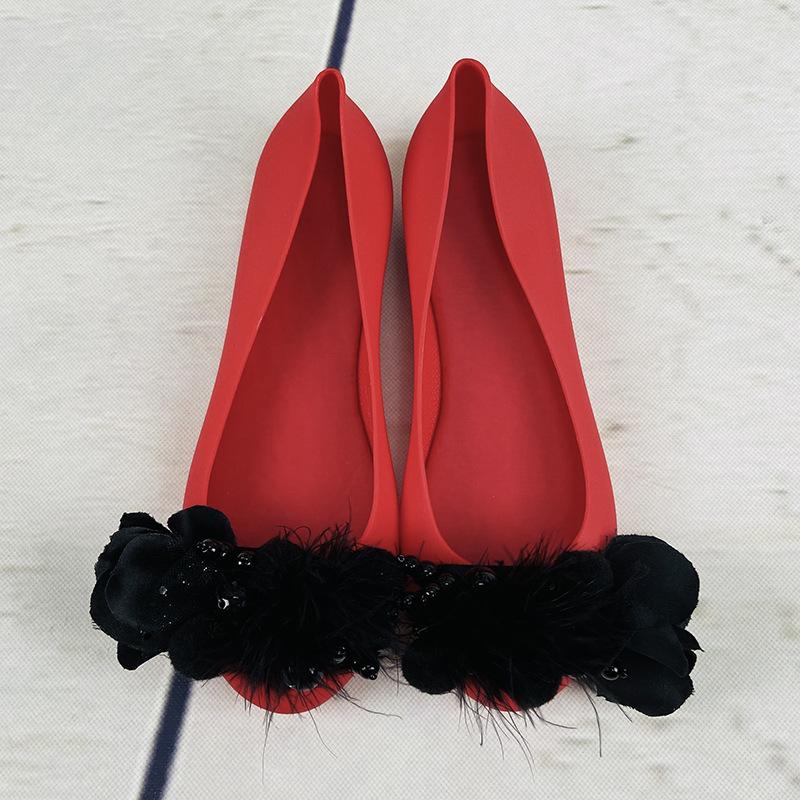 

Women S Sandals Plastic Jelly Waterproof Shoes Versatile Comfortable Work Fashion Beach Shoes 36 красный