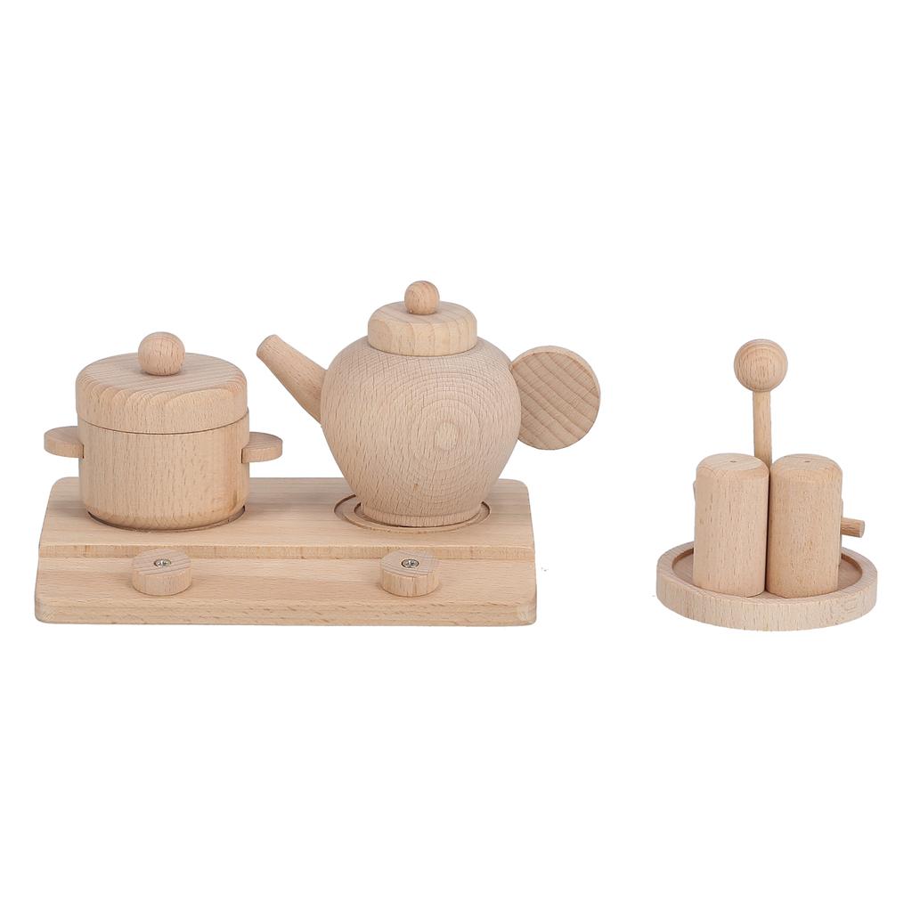 Dětské kuchyňské náčiní Playset Mini dřevěné konvice na čaj Hrnky Simulace Kuchyňské hračky Hračky