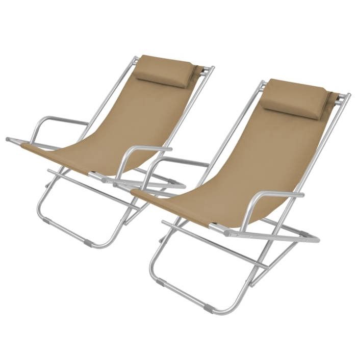 Chaises inclinables - vidaXL - 2 pcs - Acier laqué - Confort optimal - Pliantes
