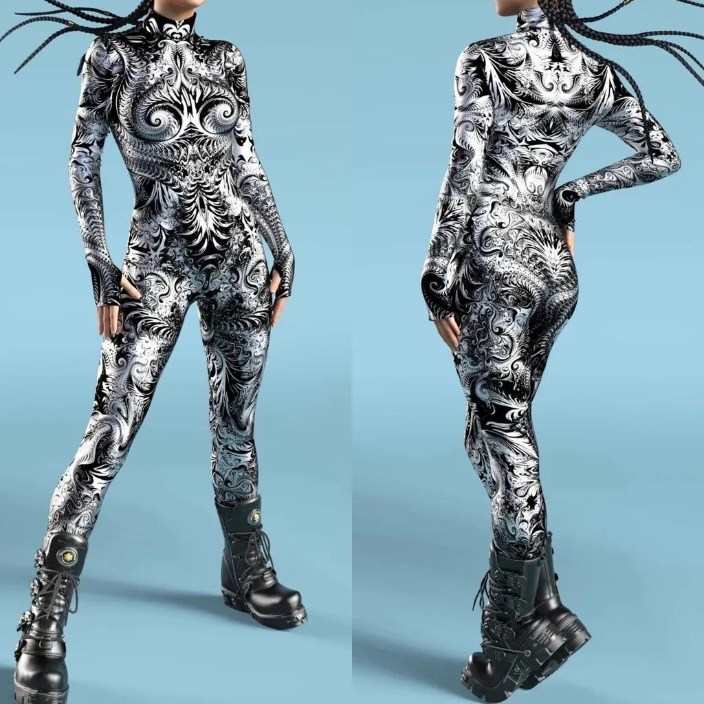 Costume de Scenă cu Imprimare Digitală 3D Adulți Evenimente de Halloween Petrecere Tematică Carnaval Costum Cosplay Joc de Rol Salopetă