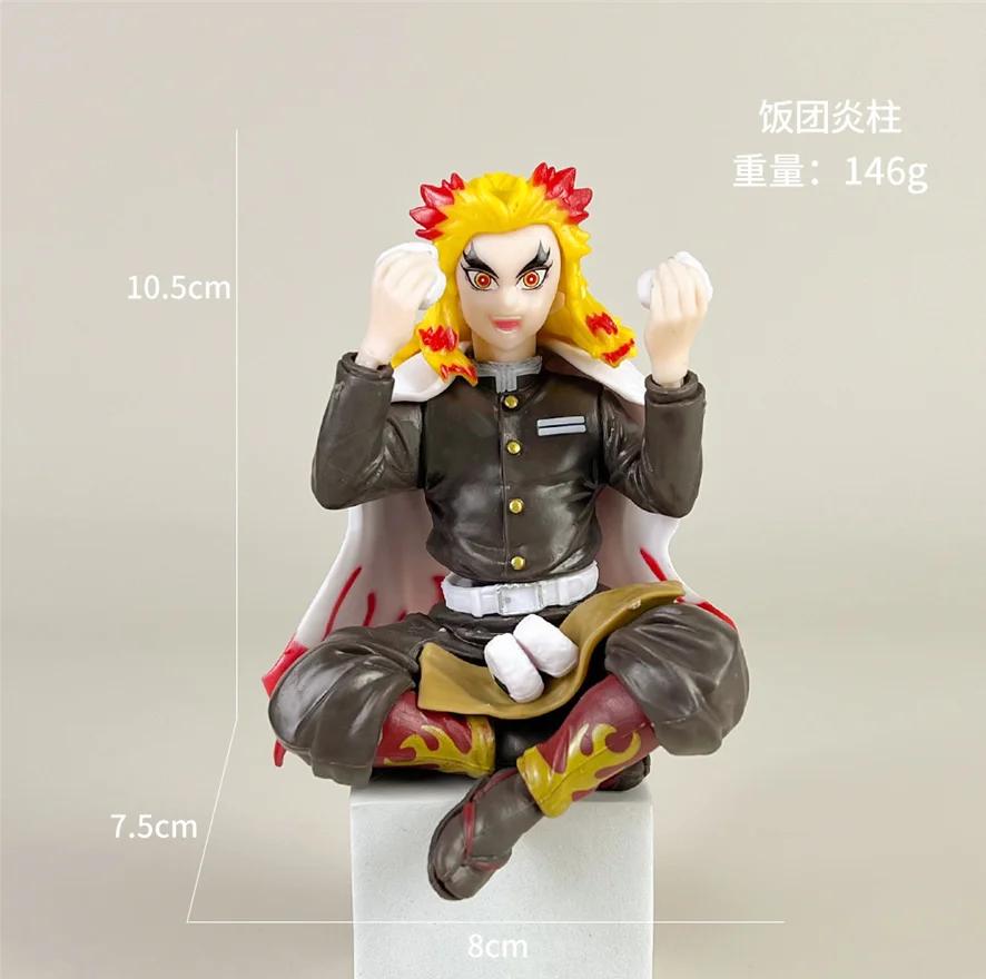 Anime Demon Slayer Sit Eating Rice Figure Tanjirou Nezuko Kyoujurou Tengen Tokitou Muichirou High Quality Figurine
