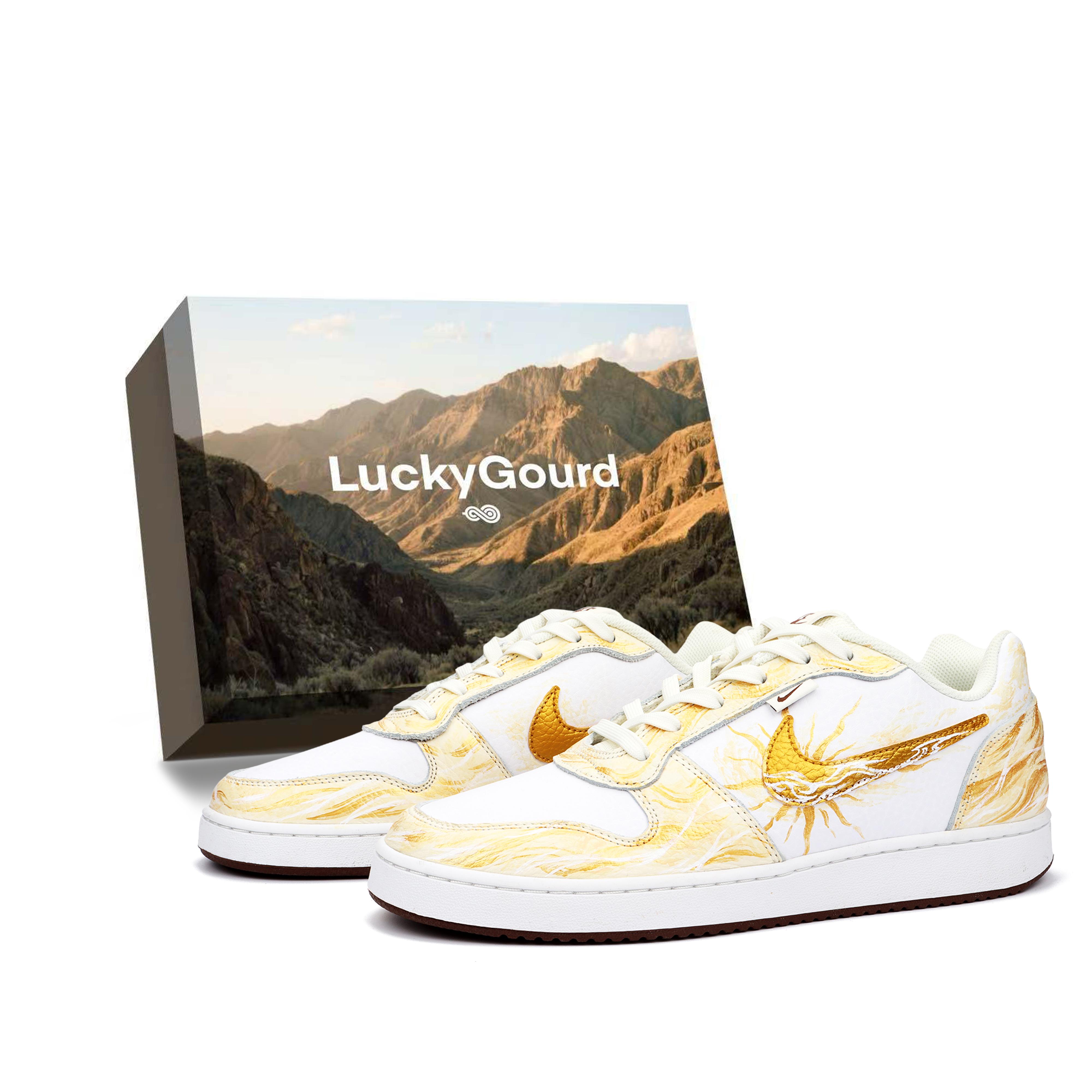 

Nike EBERNON Golden Dawn Cloud, Box Waterproof And Wear resistant Low top Skateboard Shoes Men s White Gold IM3370-121(Team900-) 44
