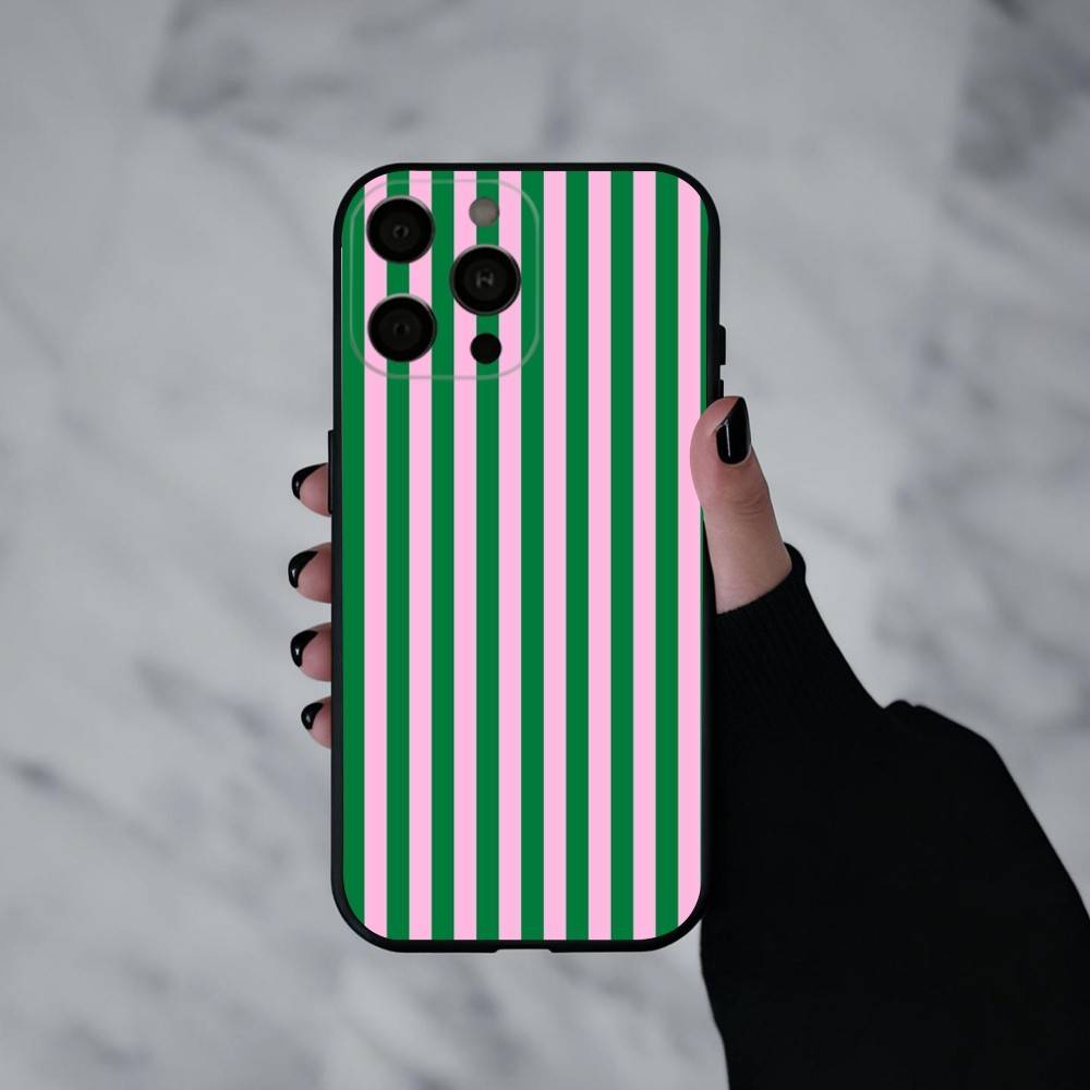 S-Striped Color-Blocking Art P-Pattern  Phone Case For iPhone 17pro,16,15,14,13,12,11 Plus,Pro Max,XS,Soft Silicone Black Cover