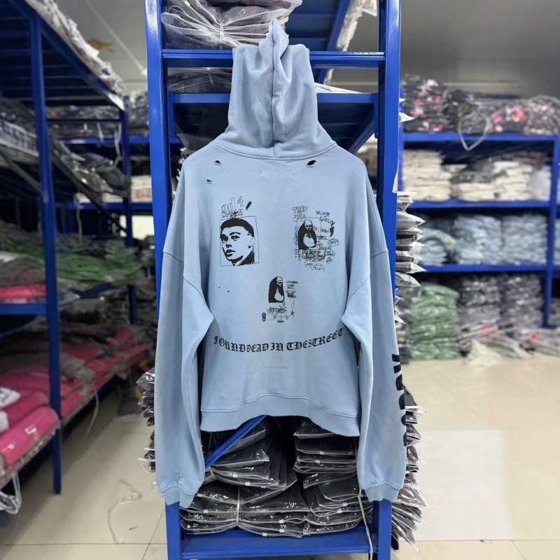 Paly Hollywood SS26 Loose Drop Shoulder Hoodie Mens Washed Faded Cotton Sweatshirt