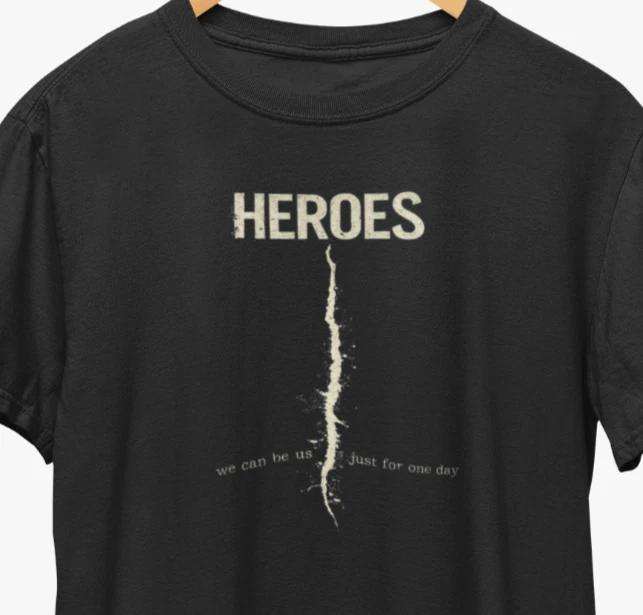 Heroes Retro T-Shirt / 1977 Vintage David Bowie Style Rock Tee 2XL