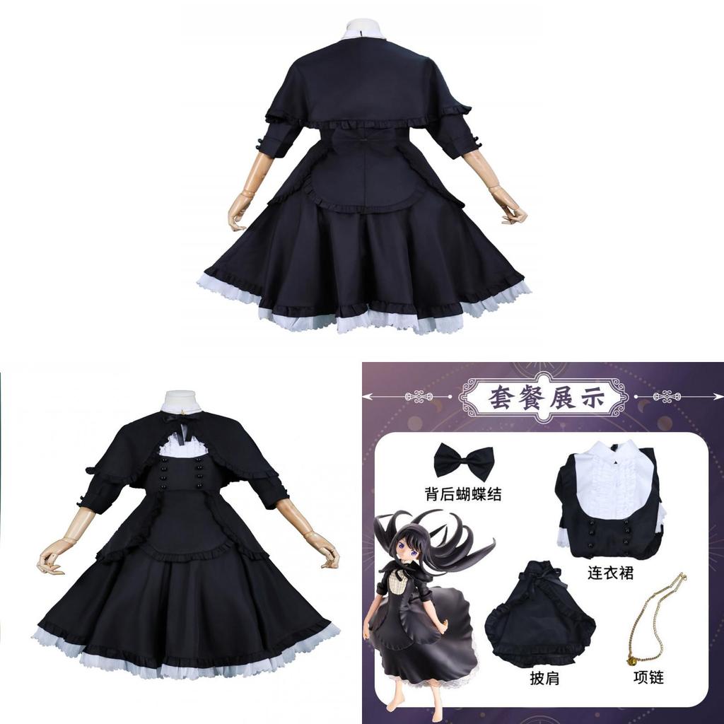 Puella Magi Madoka Magica Akemi Homura Cosplay Dress With Polyester Fabric For Anime Role Play