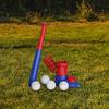 Mașină de aruncat mingi de baseball pentru copii, reglabilă, pentru curtea din spate, cu 4 mingi, interactivă părinte-copil ting