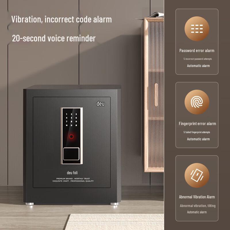 Deli Mini All-Steel Anti-Theft Fingerprint & Password Safe