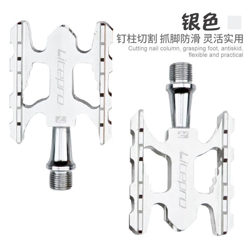 Litepro Lightweight Aluminum Alloy Bike Pedals Du Bearing Non Slip Pedal Pins Compatible With Folding Road Mountain Bikes Cyclin