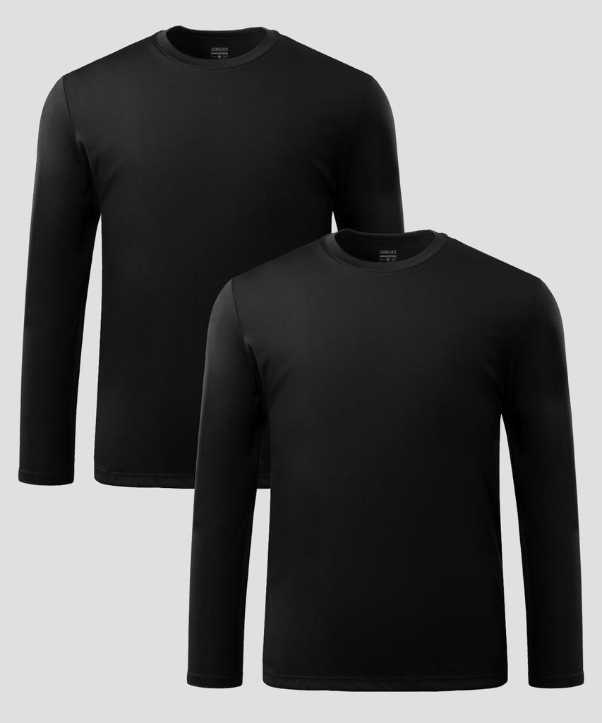 ARMEDES [2Pack] Lightweight Coolon Round Long Sleeve T-Shirt Ar-214 (6 Colors) (Type A)