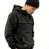 Loose Multi-pocket Solid Hooded Warm Thick Men's Hoodie New Fashion Color Long-sleeved Winter Casual Sweatshirt