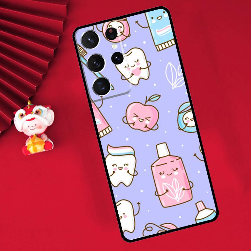 Zabawne Etui Dentystyczne do Samsung Galaxy S25 S26 Ultra S22 S23 S24 Ultra S20 S21 Plus S10 S25 FE Pokrowiec Funda